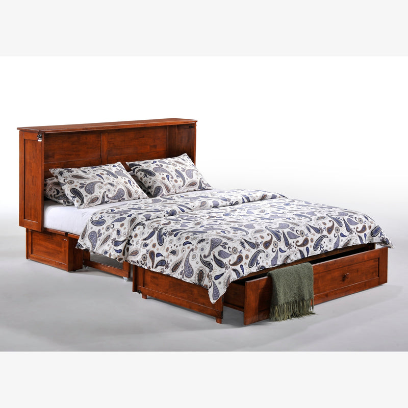 Night and Day Furniture - Clover Queen Cabinet Murphy Chest Bed with Mattress