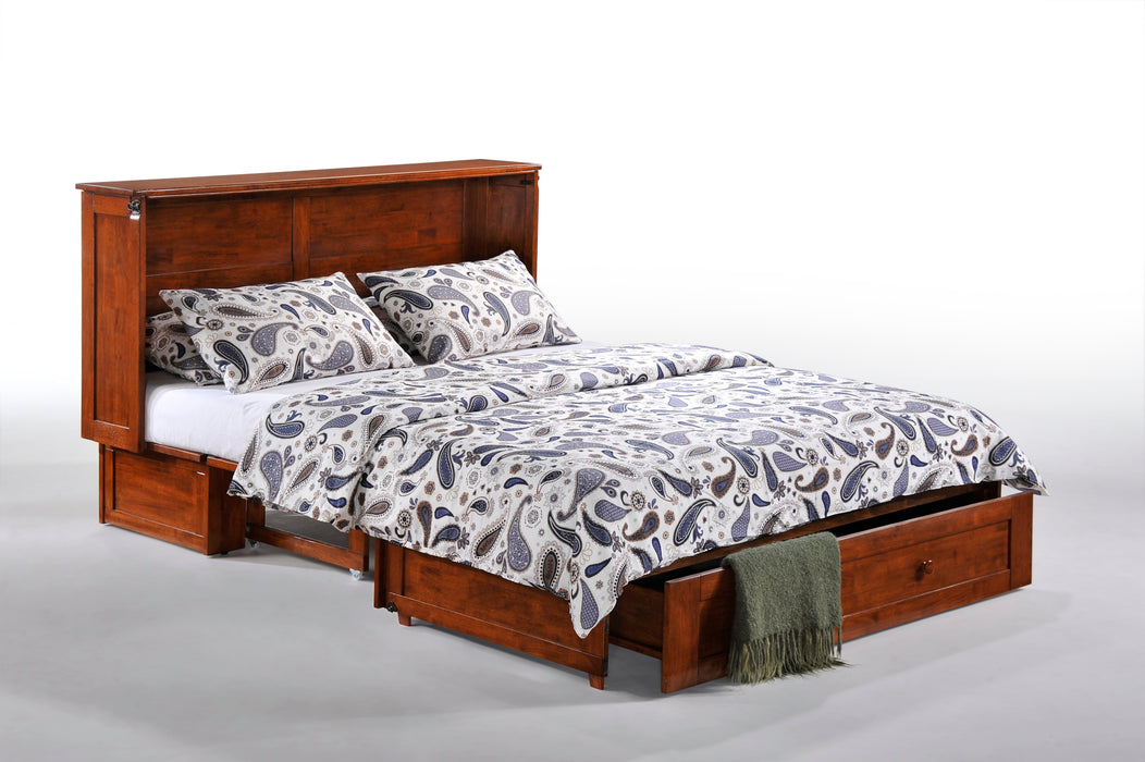 Night and Day Furniture - Clover Queen Cabinet Murphy Chest Bed with Mattress