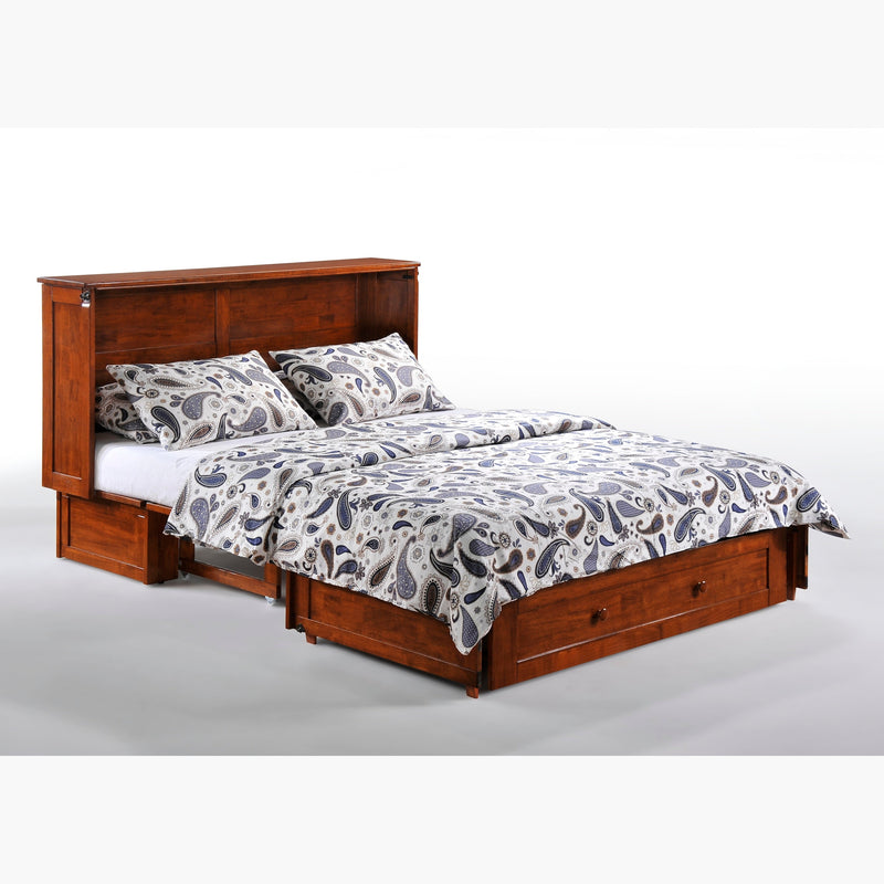 Night and Day Furniture - Clover Queen Cabinet Murphy Chest Bed with Mattress