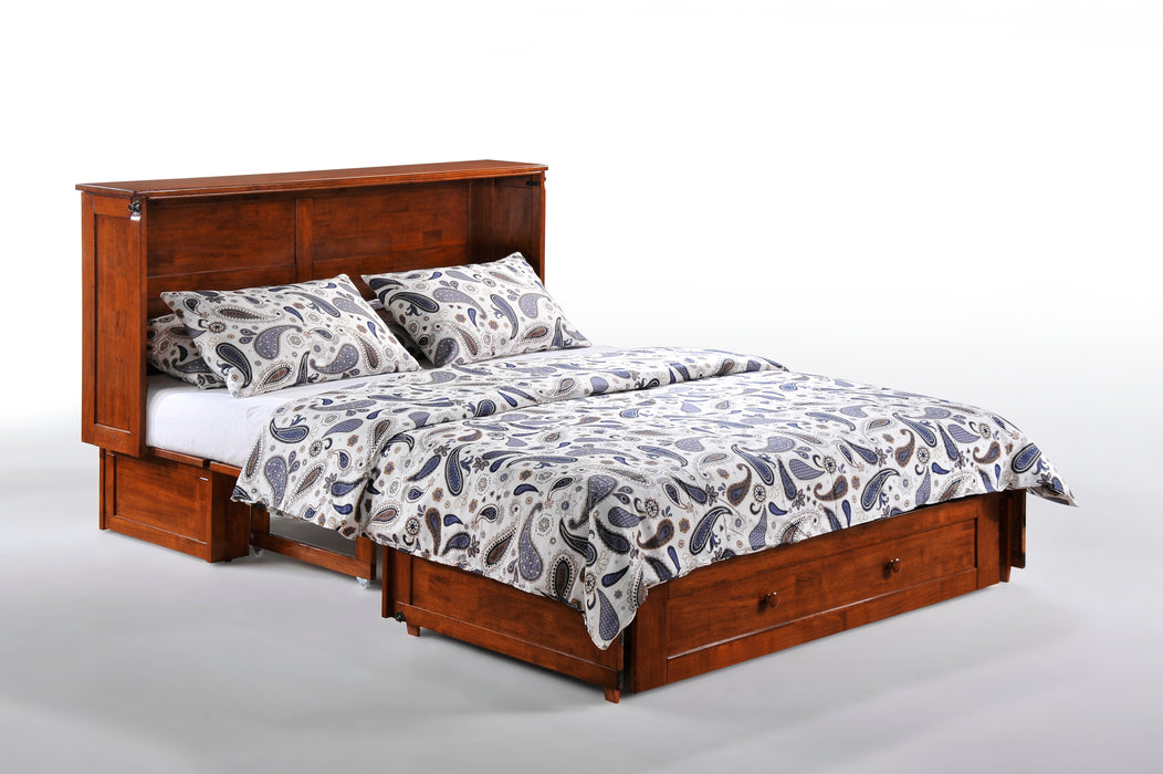 Night and Day Furniture - Clover Queen Cabinet Murphy Chest Bed with Mattress