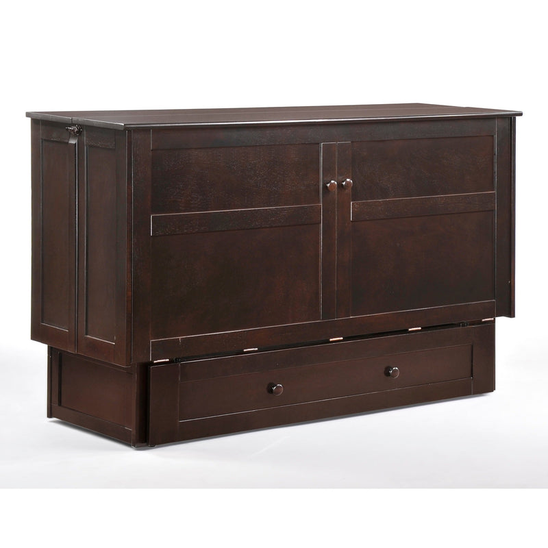 Night and Day Furniture - Clover Queen Cabinet Murphy Chest Bed with Mattress
