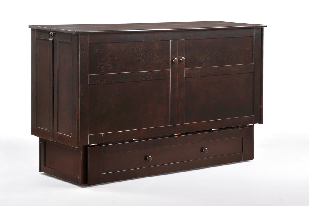 Night and Day Furniture - Clover Queen Cabinet Murphy Chest Bed with Mattress