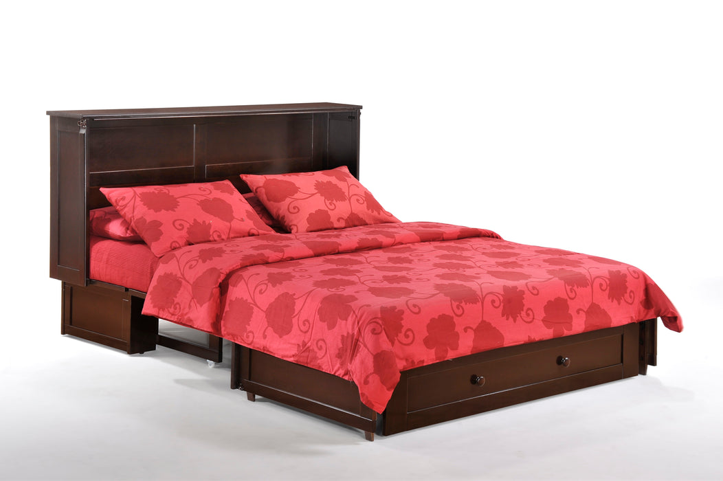 Night and Day Furniture - Clover Queen Cabinet Murphy Chest Bed with Mattress