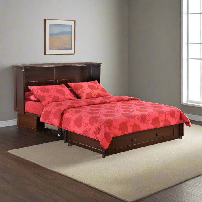 Night and Day Furniture - Clover Queen Cabinet Murphy Chest Bed with Mattress