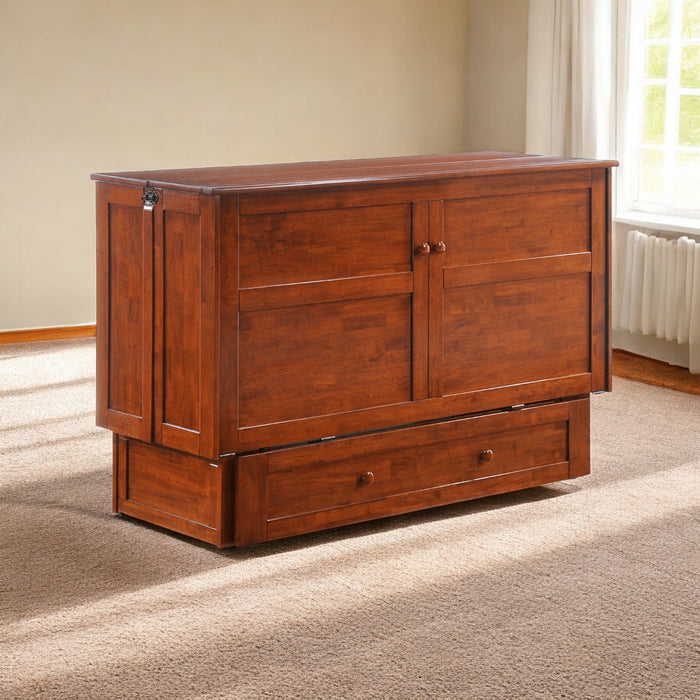 Night and Day Furniture - Clover Queen Cabinet Murphy Chest Bed with Mattress