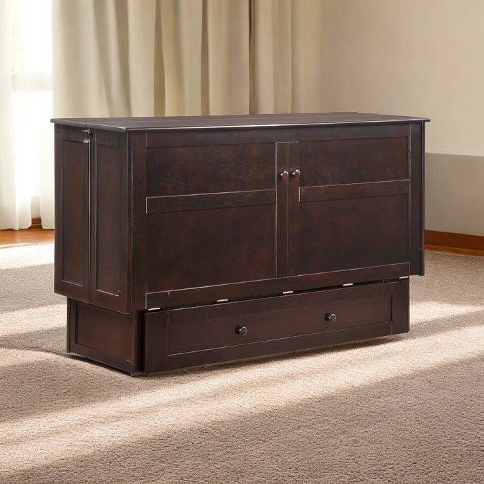 Night and Day Furniture - Clover Queen Cabinet Murphy Chest Bed with Mattress