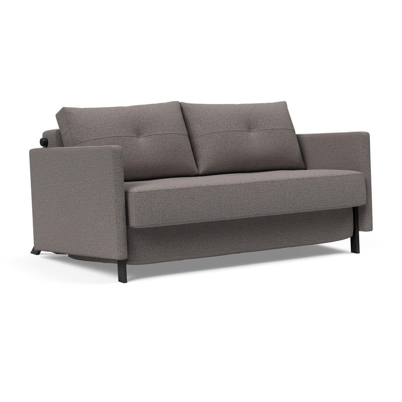 Innovation Living - Cubed 02 Sofa Bed with Arms in Full & Queen Size, Matt Black Steel Legs