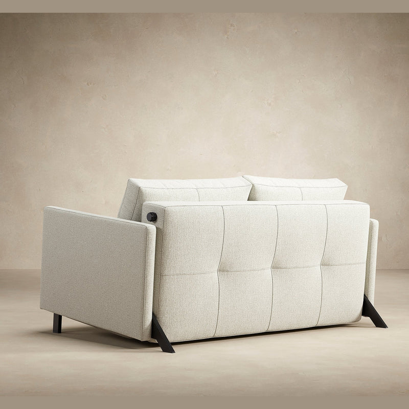 Innovation Living - Cubed 02 Sofa Bed with Arms in Full & Queen Size, Matt Black Steel Legs
