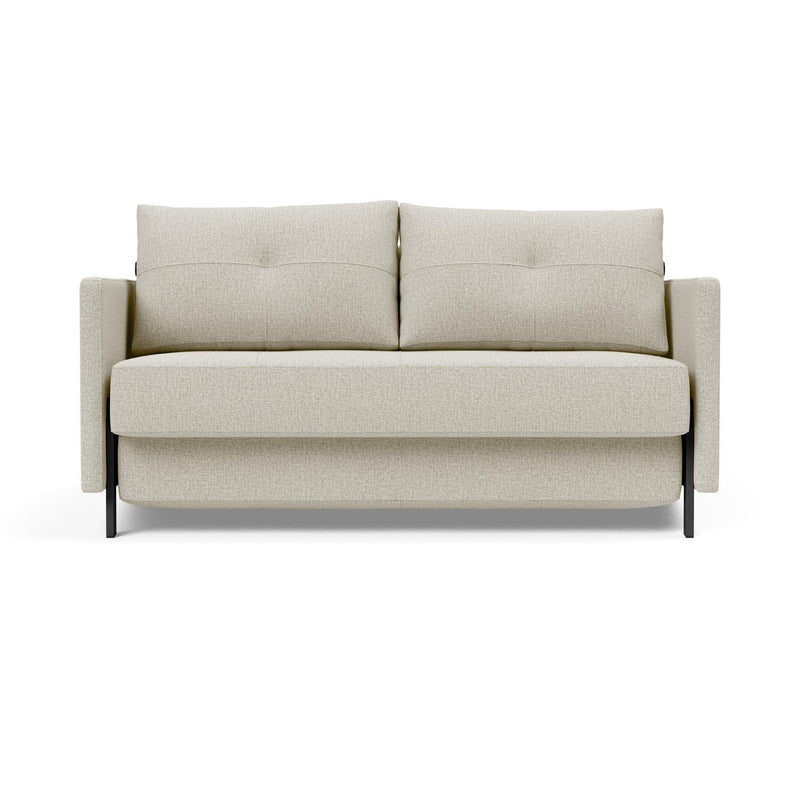 Innovation Living - Cubed 02 Sofa Bed with Arms in Full & Queen Size, Matt Black Steel Legs