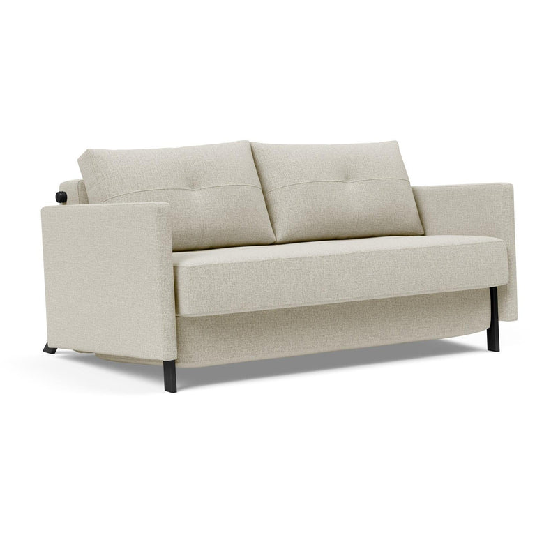 Innovation Living - Cubed 02 Sofa Bed with Arms in Full & Queen Size, Matt Black Steel Legs
