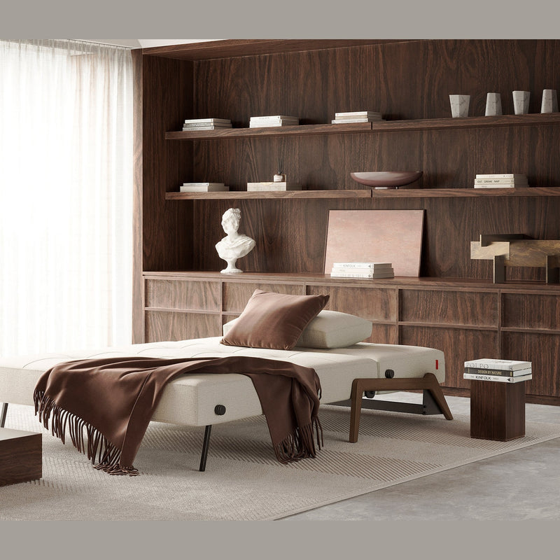 Innovation Living - Cubed 02 Sofa Bed with Chrome, Dark Wood or Lacquered Oak Legs, Full & Queen Size