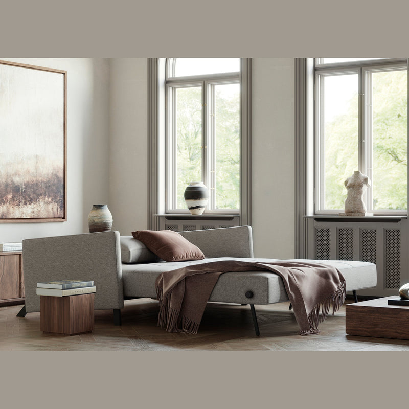 Innovation Living - Cubed 02 Sofa Bed with Arms in Full & Queen Size, Matt Black Steel Legs
