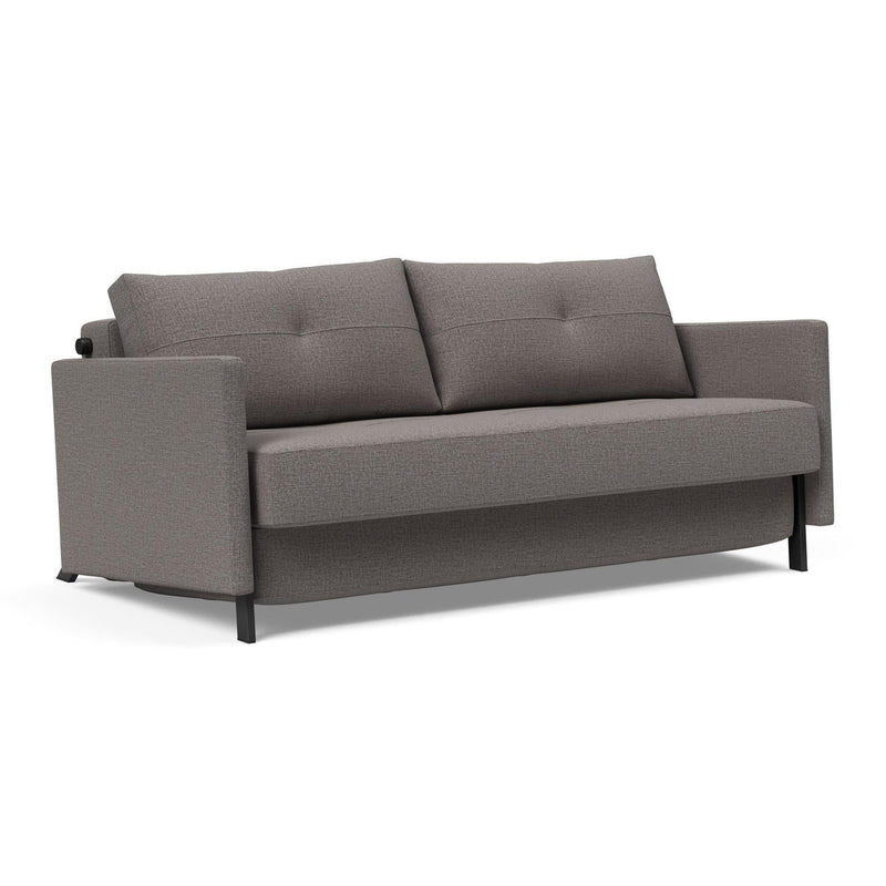Innovation Living - Cubed 02 Sofa Bed with Arms in Full & Queen Size, Matt Black Steel Legs