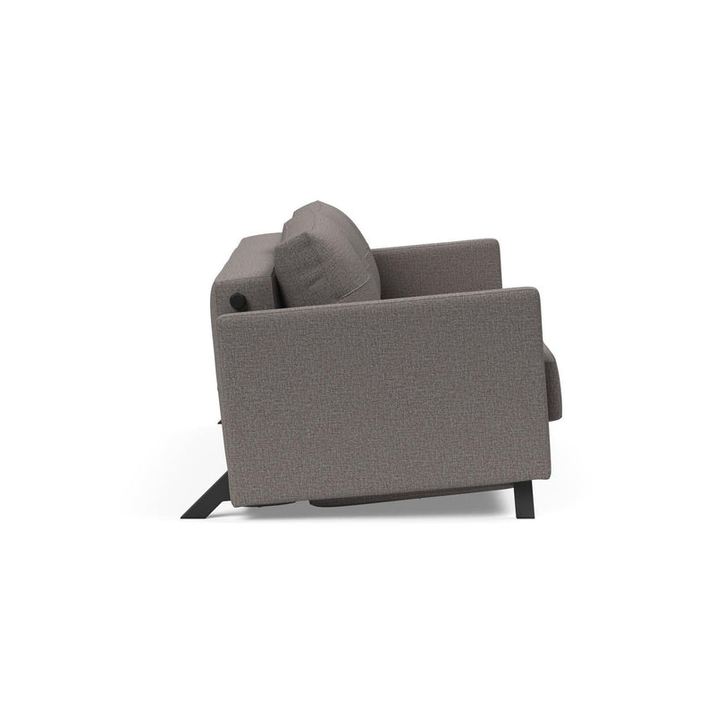 Innovation Living - Cubed 02 Sofa Bed with Arms in Full & Queen Size, Matt Black Steel Legs