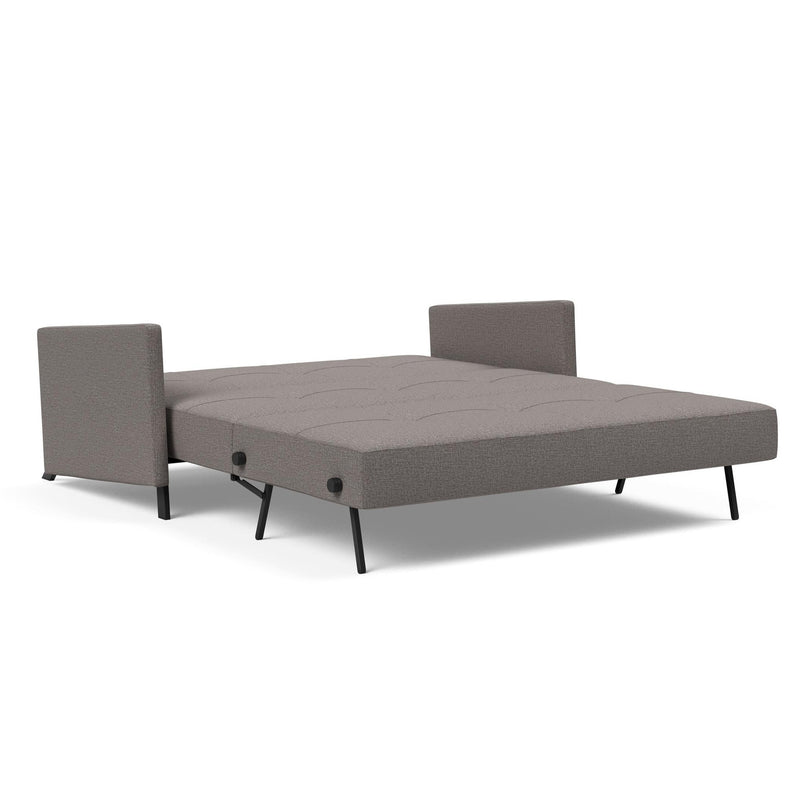 Innovation Living - Cubed 02 Sofa Bed with Arms in Full & Queen Size, Matt Black Steel Legs