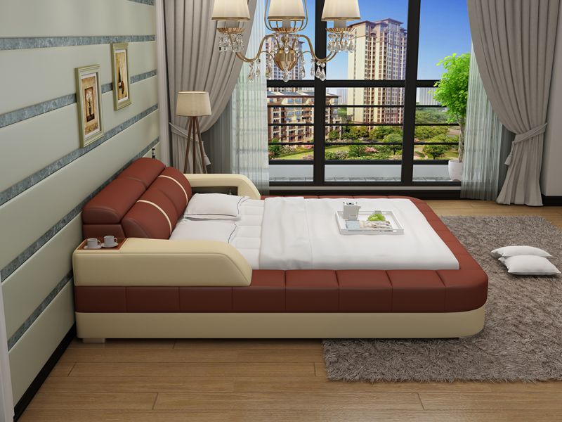 (Custom Order) Jubilee Furniture - Denya Modern Leather Bed With Storage