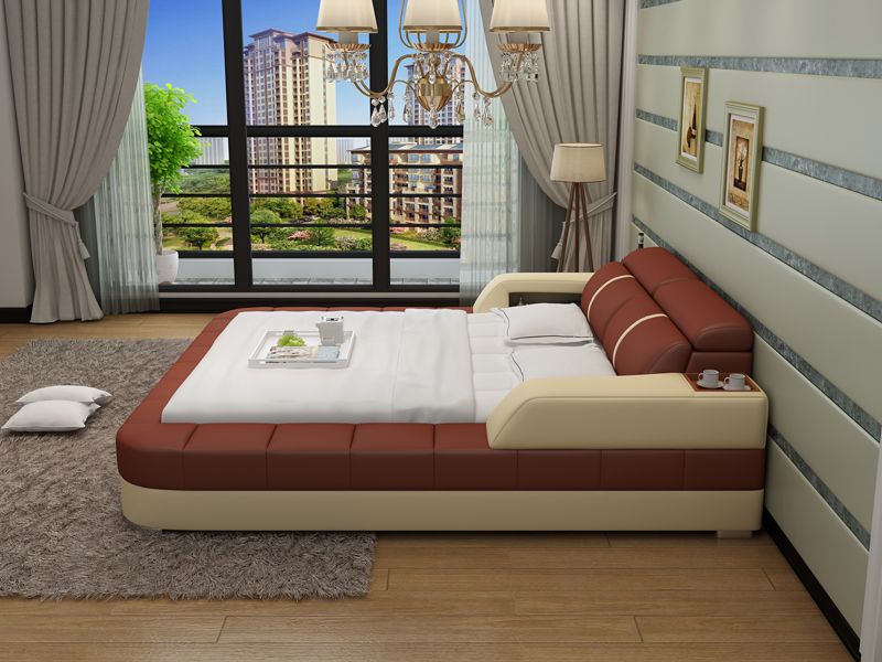 (Custom Order) Jubilee Furniture - Denya Modern Leather Bed With Storage