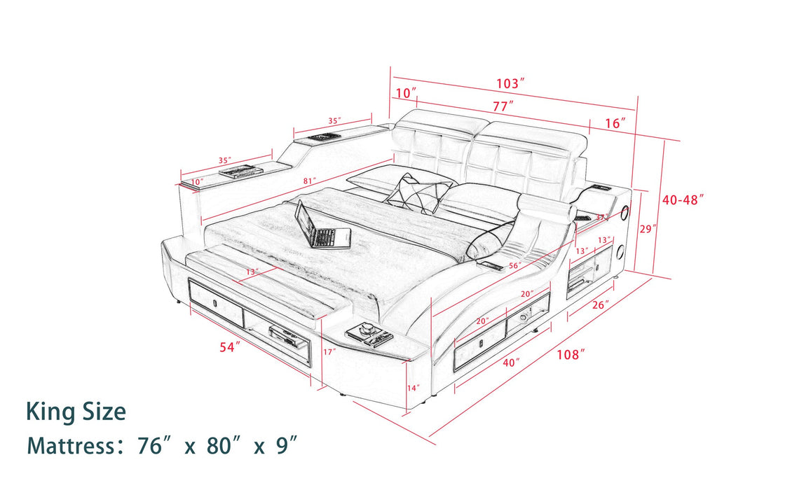 (Custom Order) Jubilee Furniture - Apollo Modern Multifunctional Smart Bed