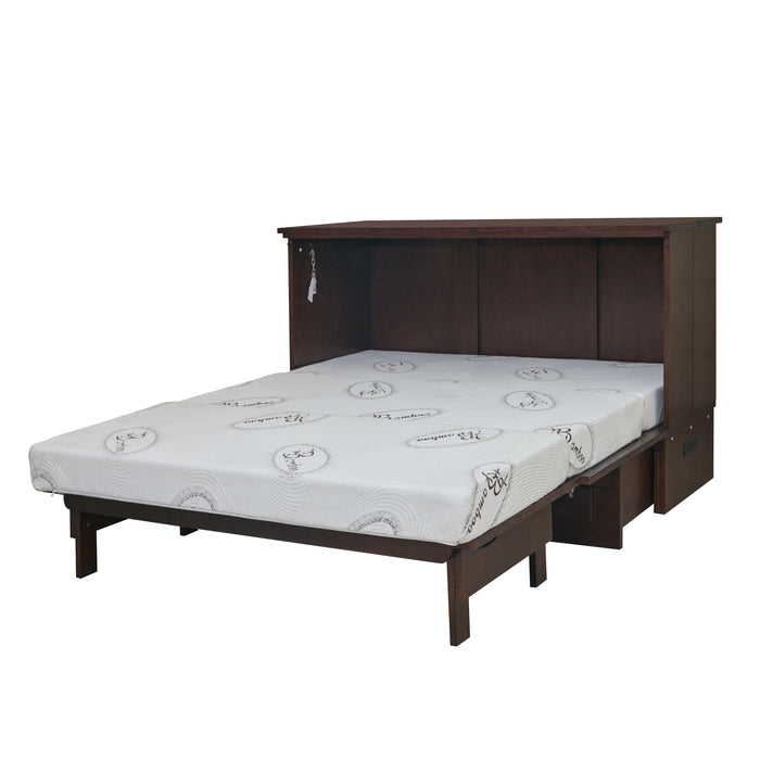 CabinetBed - Elite Series Aztec Queen Cabinet Bed with Mattress in Gray, Espresso, or Alabaster