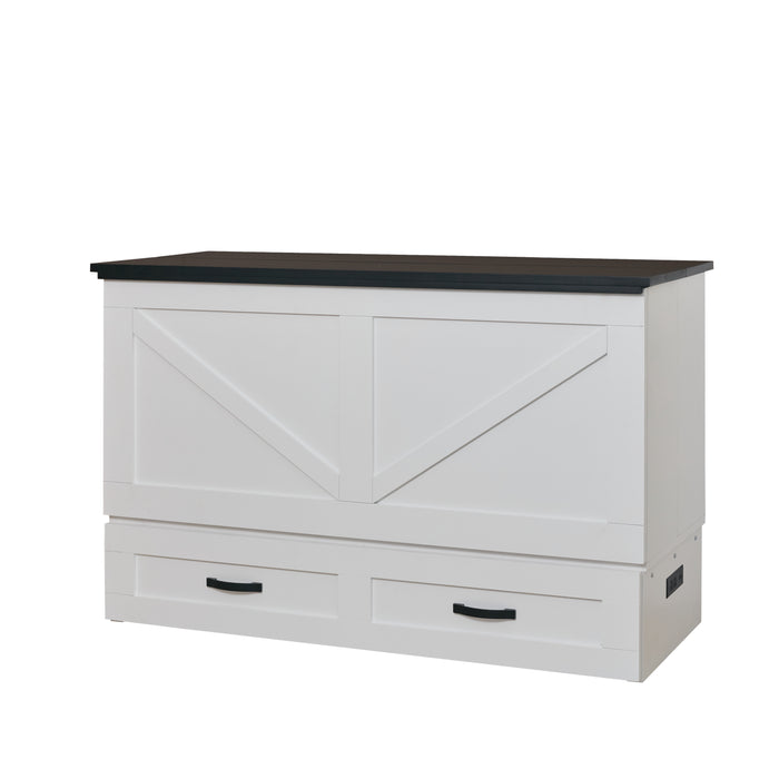 CabinetBed - Elite Series Barn Queen Cabinet Bed with Mattress in Black/White or Cojoba