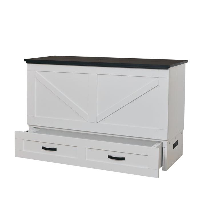 CabinetBed - Elite Series Barn Queen Cabinet Bed with Mattress in Black/White or Cojoba