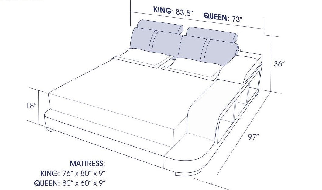 (Custom Order) Jubilee Furniture - Golden Leather Bed With 3 Storages