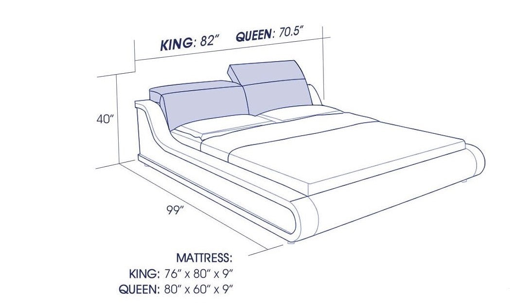 Jubilee Furniture - Hillsby Modern Leather Platform Bed