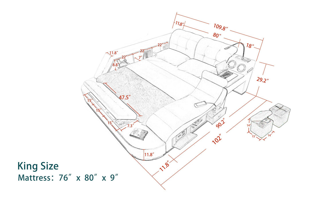 (Custom Order) Jubilee Furniture - Hariana Tech Smart Ultimate Bed | All In One Bed