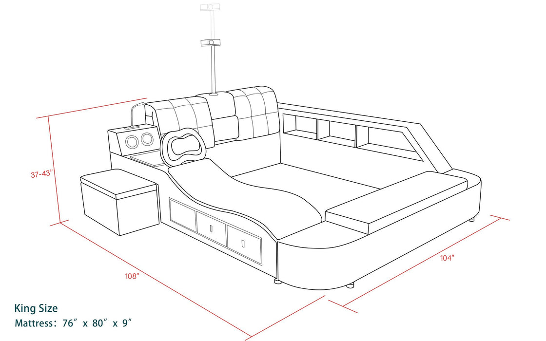 (Custom Order) Jubilee Furniture - Sophia Tech Smart Ultimate Bed | All In One Bed