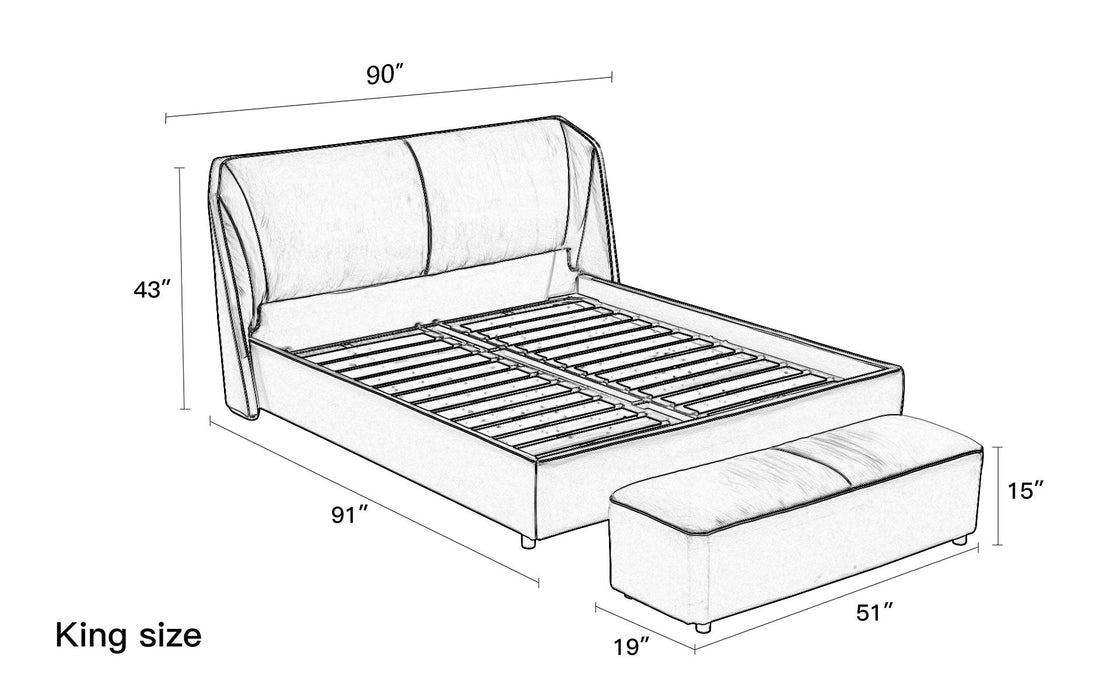 (Custom Order) Jubilee Furniture - Luna Modern Leather Platform Bed