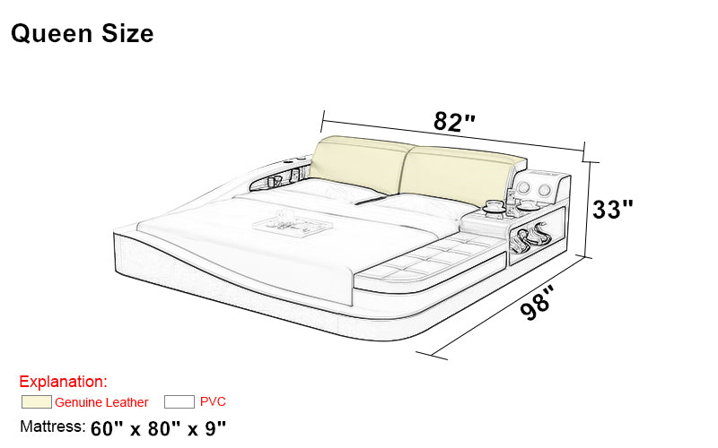 (Custom Order) Jubilee Furniture - Rebino Leather Bed With Storage