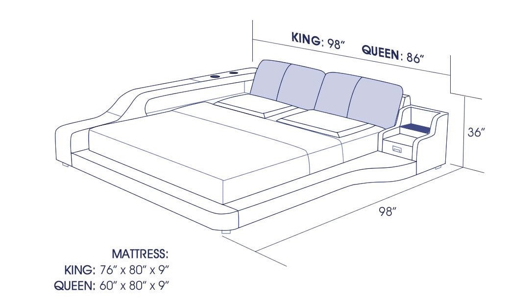 (Custom Order) Jubilee Furniture - Mcguire Leather Bed With Storage