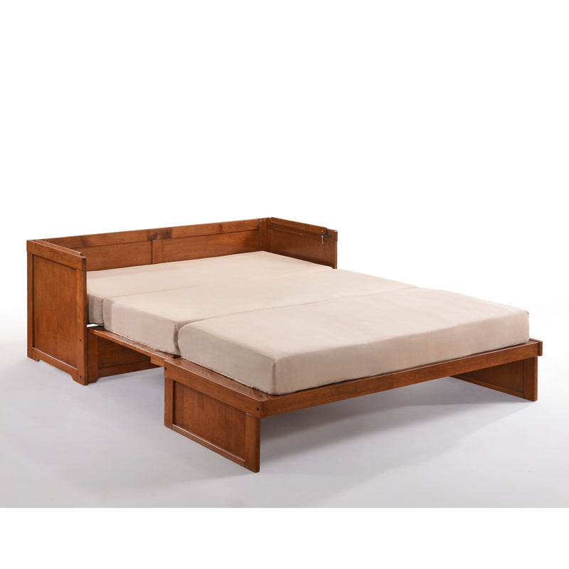 Night and Day Furniture - Cube 2 Queen Cabinet Murphy Bed in Cherry, White, Chocolate, & Stonewash