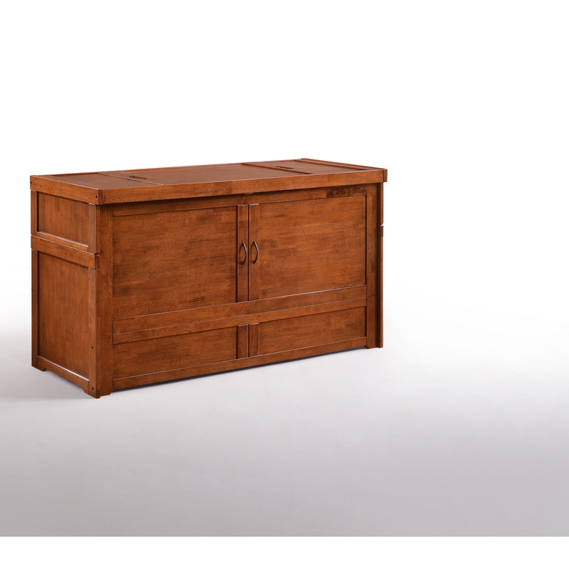 Night and Day Furniture - Cube 2 Queen Cabinet Murphy Bed in Cherry, White, Chocolate, & Stonewash