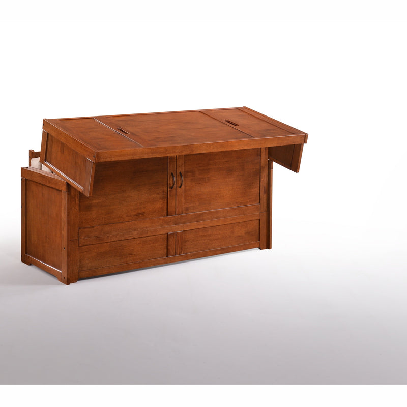 Night and Day Furniture - Cube 2 Queen Cabinet Murphy Bed in Cherry, White, Chocolate, & Stonewash