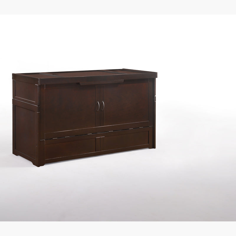 Night and Day Furniture - Cube 2 Queen Cabinet Murphy Bed in Cherry, White, Chocolate, & Stonewash