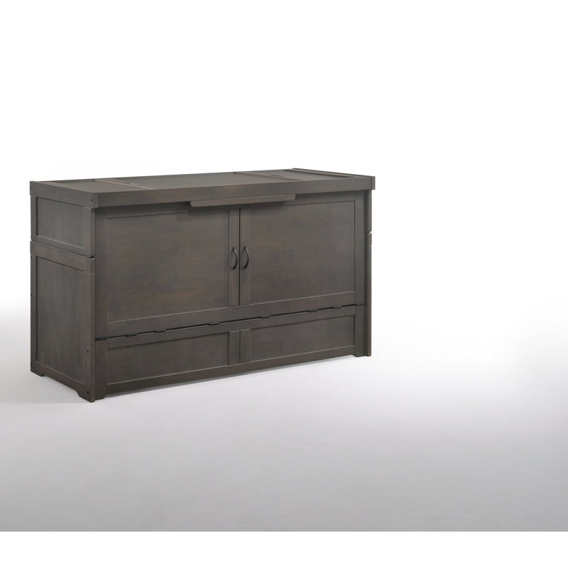 Night and Day Furniture - Cube 2 Queen Cabinet Murphy Bed in Cherry, White, Chocolate, & Stonewash