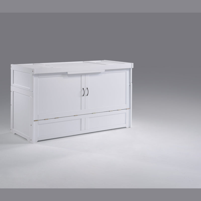 Night and Day Furniture - Cube 2 Queen Cabinet Murphy Bed in Cherry, White, Chocolate, & Stonewash