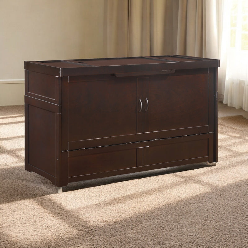 Night and Day Furniture - Cube 2 Queen Cabinet Murphy Bed in Cherry, White, Chocolate, & Stonewash