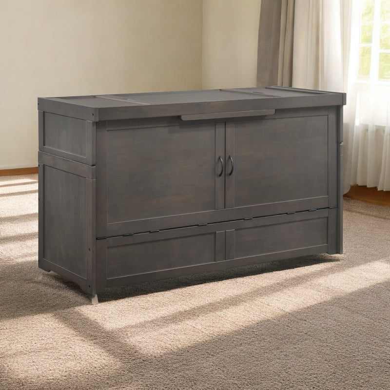 Night and Day Furniture - Cube 2 Queen Cabinet Murphy Bed in Cherry, White, Chocolate, & Stonewash