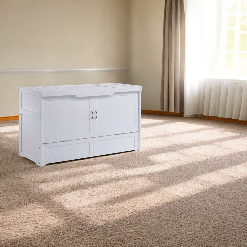 Night and Day Furniture - Cube 2 Queen Cabinet Murphy Bed in Cherry, White, Chocolate, & Stonewash