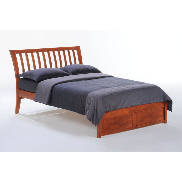 Night and Day Furniture - K-Series Nutmeg Bed, All Sizes in Cherry, Chocolate, Natural, Stonewash, and White