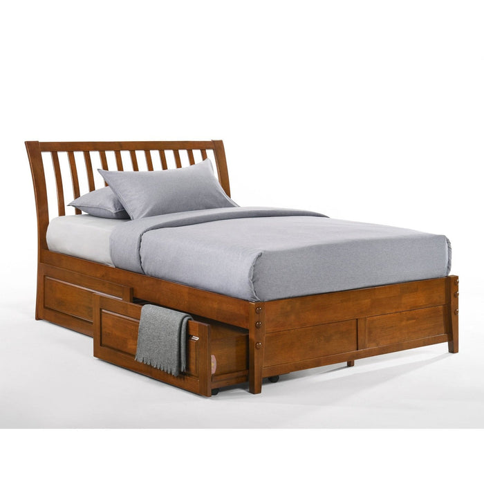 Night and Day Furniture - K-Series Nutmeg Bed, All Sizes in Cherry, Chocolate, Natural, Stonewash, and White