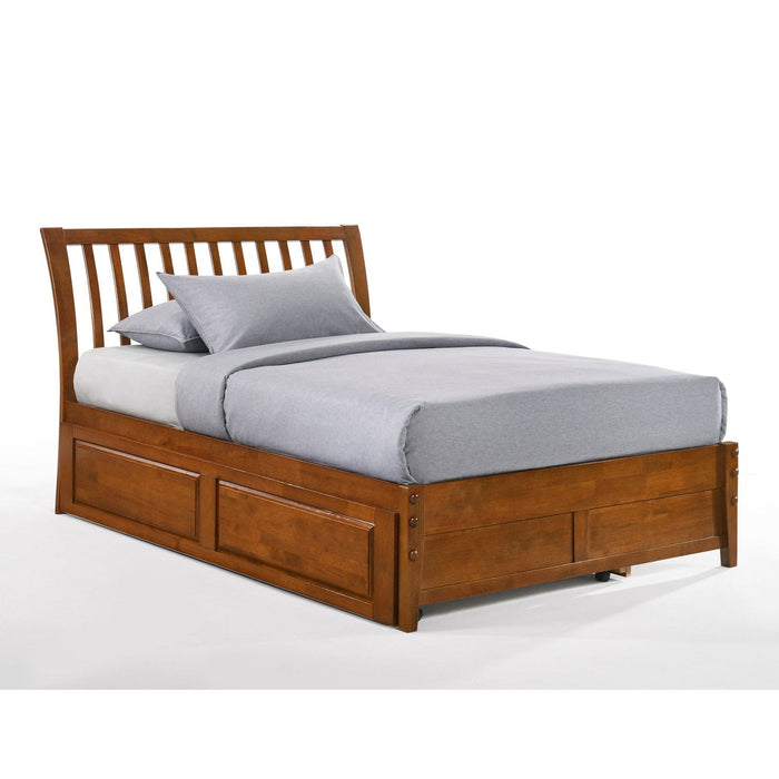 Night and Day Furniture - K-Series Nutmeg Bed, All Sizes in Cherry, Chocolate, Natural, Stonewash, and White