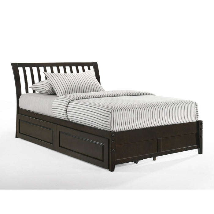 Night and Day Furniture - K-Series Nutmeg Bed, All Sizes in Cherry, Chocolate, Natural, Stonewash, and White