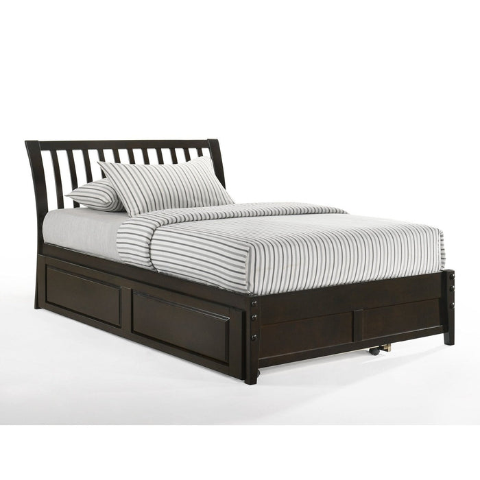 Night and Day Furniture - K-Series Nutmeg Bed, All Sizes in Cherry, Chocolate, Natural, Stonewash, and White