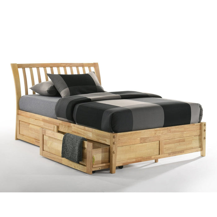 Night and Day Furniture - K-Series Nutmeg Bed, All Sizes in Cherry, Chocolate, Natural, Stonewash, and White