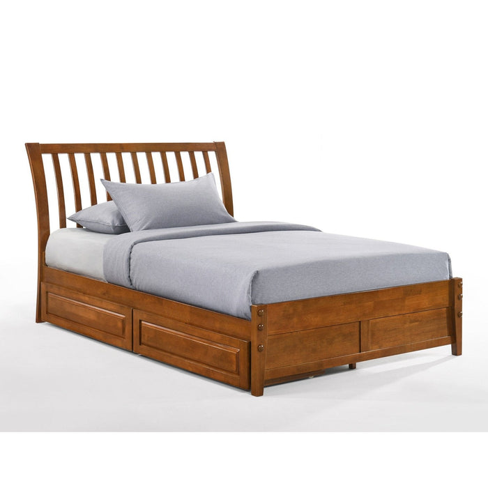 Night and Day Furniture - K-Series Nutmeg Bed, All Sizes in Cherry, Chocolate, Natural, Stonewash, and White