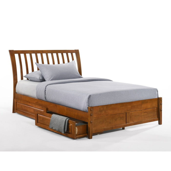 Night and Day Furniture - K-Series Nutmeg Bed, All Sizes in Cherry, Chocolate, Natural, Stonewash, and White