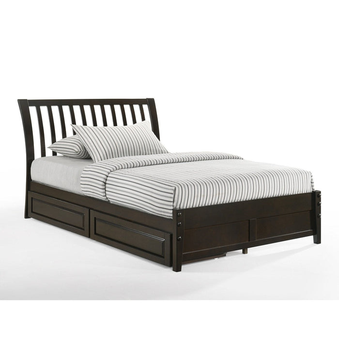 Night and Day Furniture - K-Series Nutmeg Bed, All Sizes in Cherry, Chocolate, Natural, Stonewash, and White